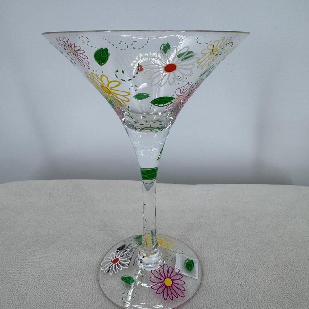 “Summer Blooms” Westland Giftware Floral Martini Glass